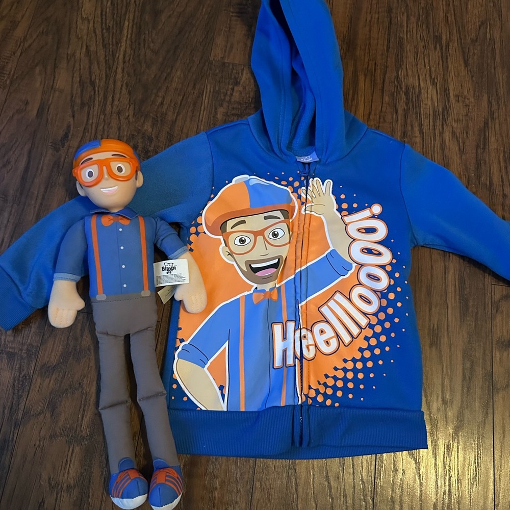 Blippi hoodie sweatshirt and toy